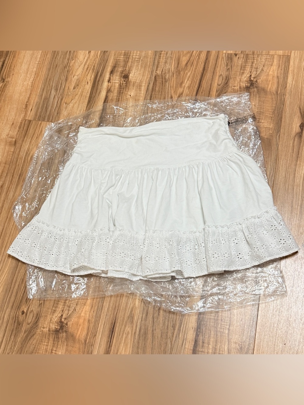 American Rag 100% Cotton White Eyelet Lace Summer Vacation Skirt L